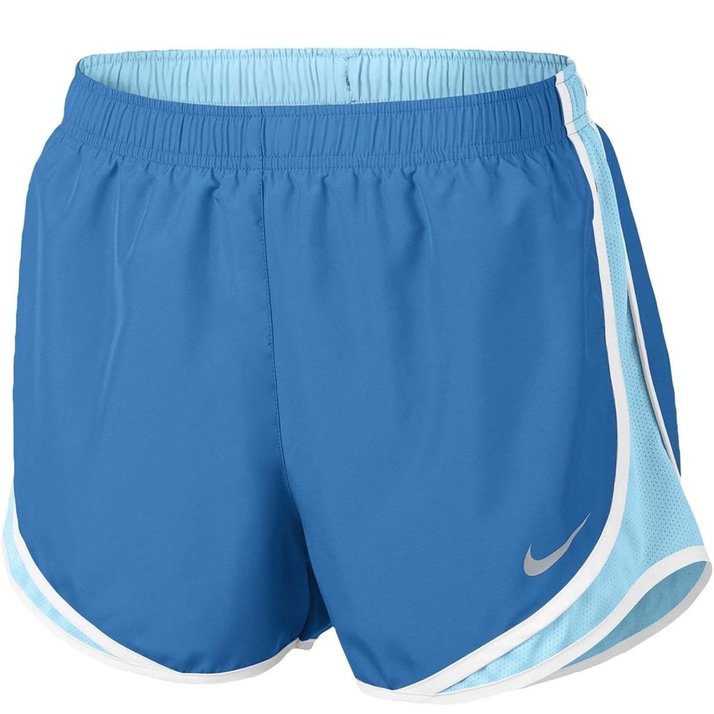 Nike Womens Dri Fit Tempo Running Shorts Blue & White (Size: M)
